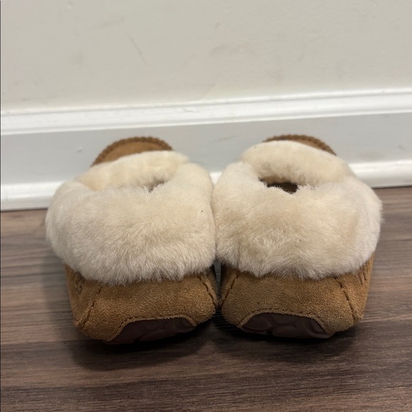 UGG WOMENS GRANTT SUEDEN CHESTNUT BROWN WOOL LOAFER SLIPERS SIZE 7 - Picture 5 of 7